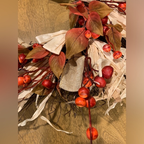 Fall Wreath, Great Condition, 22-23” Width, 8” Inside Diameter - Picture 8 of 16